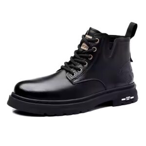 New men's Martin boots men burst fashion autumn and winter padded leather boots - Image 3