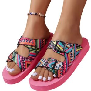 New Trendy Large Size Thick Sole Sandals Women's Color Block European and American Style Thick Sole Beach Shoes - Image 7