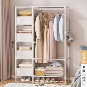 Square Closet Wardrobe with Hanging Rod - Image 1