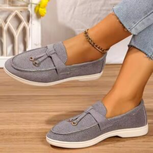 Hot Sale Fall Bean Shoes Ladies Comfortable Loafers Faux Suede Leather Flat Slip-on Casual Thin Walking Shoes for Women - Image 7