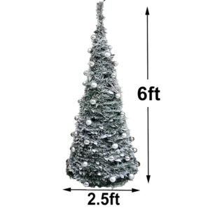 New product ideas 2019 cheap 6ft christmas tree with snow and lights for indoor and outdoor holiday decoration - Image 3