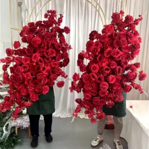 Red Artificial Roses Decorative Flower Panels for Wedding Arch Decorations - Image 6
