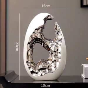 Simple modern high-end living room wedding interior design ceramic silvery egg decoration home luxury decor accessories - Image 3
