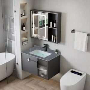 Modern Contemporary Bathroom Cabinets with Mirror and Wash Basin High Quality Storage Solution New and Popular Style - Image 4