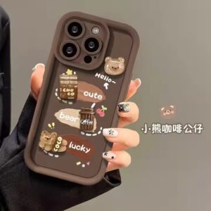 New Popular Bear Design Cute Lucky Cartoon Coffee Cup Style TPU Mobile Phone Case For Iphone 7 8 X XR XS 11 12 13 14 15 Pro Max - Image 3