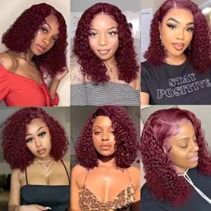 Cheap 13 * 4cm Lace Chemical Fiber Head Cover Wine Red Partial Short Curly Hair Small Curly Hair Manufacturer - Image 4