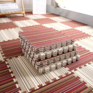 Wood Grain Puzzle Mat Foam Cotton and linen Play Splicing Thicken Soft Modern Floor Rug Living Room Crawling Carpet - Image 3