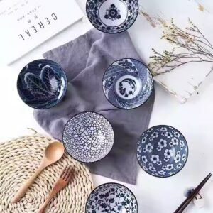 Wholesale hot sale factory price High quality 4.5 inch japanese style Bohemian porcelain soup rice ceramic bowl set gift box - Image 5