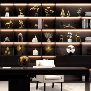 Modern luxury home decoration european style home decor pieces in brass desk accessories for home - Image 3