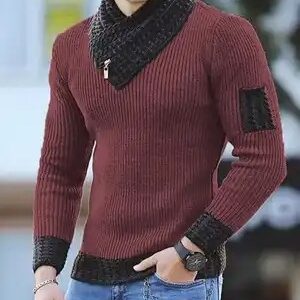Men's Solid Knitted Turtleneck with zipper Pullover Long Sleeve Cheap Plus Size Slim Fit Thick Man Sweater - Image 4