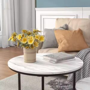 Modern Nesting small Round wood side End Coffee table for bedroom Living Room furniture - Image 4