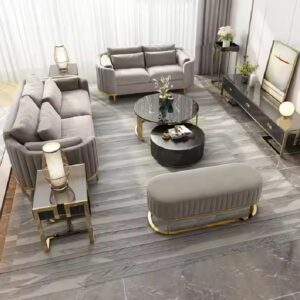 Italian Modern Style Dubai Luxury Fabric Sofa Set Living Room Couch Furniture Curved Home Sofa Set 1+2+3 - Image 3