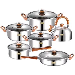 Hot Selling Household 12 Piece Pot Set Multi Functional Stainless Steel With Kettle Stainless Steel Pot Set - Image 6