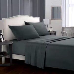 100% Cotton Percale White Flat Sheet & Pillowcase Sets Egyptian Cotton Linen Sheets - Image 3