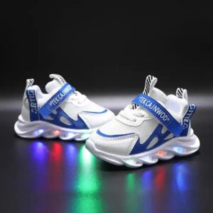 New LED Light Casual Sneakers Breathable Mesh Sport Shoes for Children with Luminous Letter Ribbon for 1-6 Years Old - Image 5