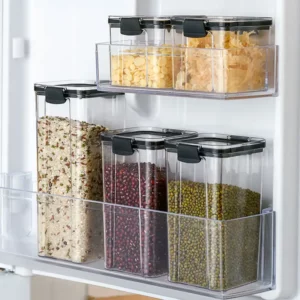 Transparent PET Sealed Cans Clear Kitchen Sealed Dry Food Storage Organizer Airtight Dry Food Storage Container Storage Box - Image 5