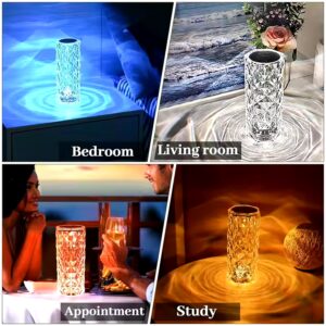 LED Crystal Table Lamp Rose Light Projector 16 Colors Touch Night Light Romantic Atmosphere Light USB Home Bar Decor - Image 2