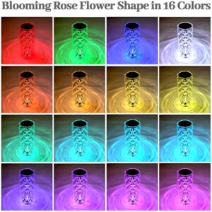LED Crystal Table Lamp Rose Light Projector 16 Colors Touch Night Light Romantic Atmosphere Light USB Home Bar Decor - Image 3