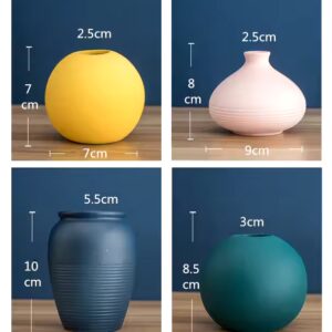 Fashionable Colorful Small Aromatherapy Bottles Matte Delicate Ceramic decorative Flower Vase On Desktop - Image 6