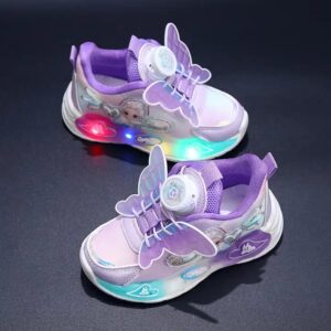 Spring New Led Light Kids Shoes Student Casual Sneakers for Girls Butterfly Lace Decoration Children's Shoes - Image 5