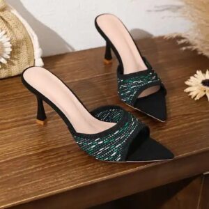 New Women's Sandals Plus Size Pointed High Heeled Slippers Slim High Heeled Sandals For Women - Image 7