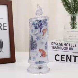 Warm White Cartoon Mini Candle Night Lamp Bedroom Decoration Regalo de Navidad Kids Gifts Christmas Atmosphere - Image 7