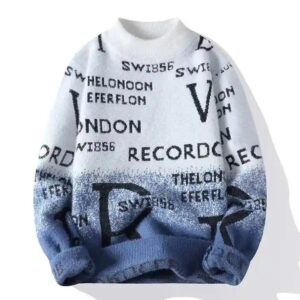 Jacquard Knitwear Men Clothes Crew Neck Cotton Men Pullover Sweater - Image 7