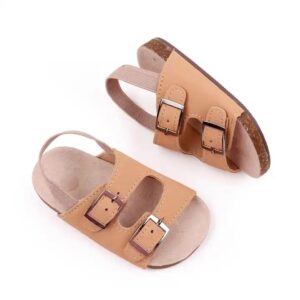 Summer baby wood bottom slippers with elastic back baby sandals hard soled non-slip toddler shoes - Image 5