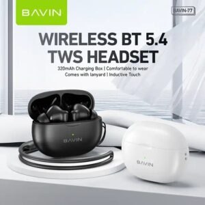 BAVIN wholesale custom logo 77 blue tooth bt5.4 true wireless earbuds tws headphones with microphone - Image 4