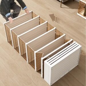 Double Rows 6 Tiers One-Piece Collapsible Shoe Storage Cabinet Plastic Transparent Folding Shoe Cabinet With Magnet - Image 7