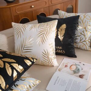 Bedding Outlet Soft Plush Bronzing Cushion Cover Gold Printed Pillow Cover Decorative Sofa Seat Car Cheap Pillowcase - Image 4
