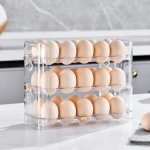 3 Layers Egg Storage Container Egg Organizer Holder for Refrigerator 30 Grids Detachable Egg Storage Box Clear Plastic Kitchen - Image 7