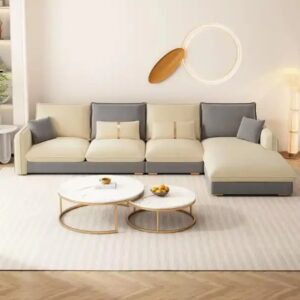 Nordic Modern Home Furniture Fabric Sectional Corner Couch Chaise Longue Combination Bed Living Room Sofa - Image 5
