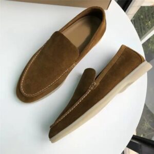 Luxury Designer High Quality Top Suede Cow Leather Casual Dress Shoes Flat Loafers For Men - Image 5