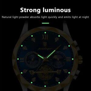 POEDAGAR Luxury Man Wristwatch Waterproof Luminous Chronograph Watch for Men Stainless Steel Men's Quartz Watches reloj hombre - Image 5