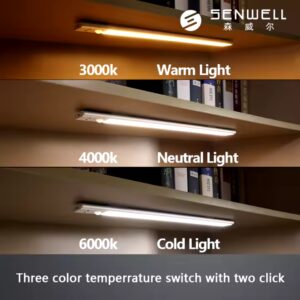 Silver & Black LED Motion Sensor under Cabinet Light for Kitchen 3000k 4000k 6000k Brightness Dimmable 3 Colors Switch Control - Image 6