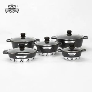 10 pcs large size die cast aluminum non-stick cooking pots kitchen pot set cooking pot set non-stick cookware granite - Image 3