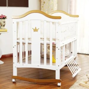 High Quality Pine Wood Multifunctional Baby Crib Luxury Newborn Swing Bed for Kids for Living Room or Hospital Use - Image 4