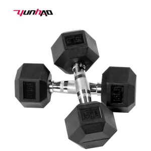 Free Weight Gym 3-100 LB 1-60 KG Set Metal Handle Cast Iron Rubber Hex Hexagon Dumbbell - Image 7
