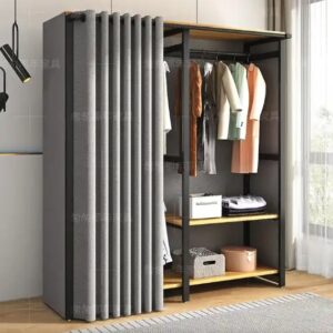 Simple wardrobe strong and durable household thickened zipper fully closed cloth wardrobe - Image 1