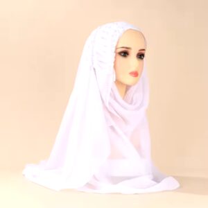 Chiffon new design mousseline jersey robe femmes musulmanes square hijab turqu kleid pins muslim scarf women - Image 5