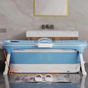 1.48m Portable Folding Bath Tub Easy To Store Foldable Bath Tub For Adults With Massage Roller - Image 4