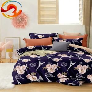 4 piece bedsheet bedding set complete polyester bed sheets Geometric bedding set - Image 4