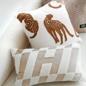 Animal Pattern Cushion Cover Living Room Sofa Decoration Pillow Ring Velvet Embroidery Luxury Backrest Pillowcase - Image 4