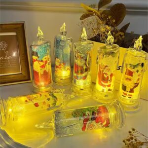 Warm White Cartoon Mini Candle Night Lamp Bedroom Decoration Regalo de Navidad Kids Gifts Christmas Atmosphere - Image 4