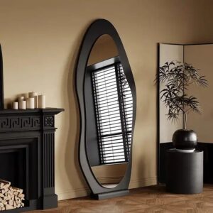 Solid wood base MDF frame full size standing floor home decor retro style long mirror living room salon mirror spiegel espejo - Image 4