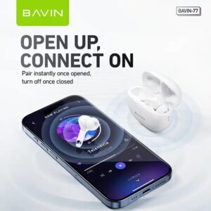 BAVIN wholesale custom logo 77 blue tooth bt5.4 true wireless earbuds tws headphones with microphone - Image 8