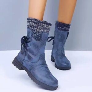 Comfortable Zipper-Up Leather Shoes Women Waterproof Stitched Boots Genuine Leather Lining Western Casual Rubber - Image 3