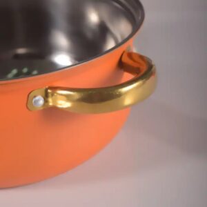 stainless steel cutlery sets Orange 12PCS Stainless Steel Multifunctional Cooking Pot Milk Pot Cookware Kitchenware Cookware Set - Image 7