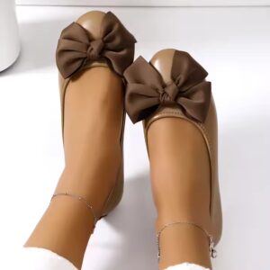 MYway In Stock Wholesale Large Size Women Flat Shoes Round Toe Women's Spring Bow Party Wedding Bridesmaid Flat Shoes Ladies - Image 6